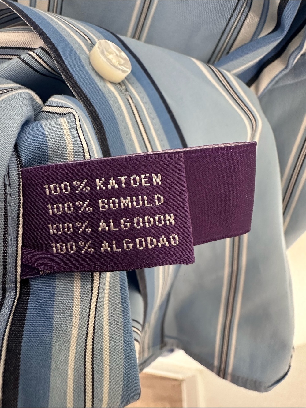 RALPH LAUREN Purple Label Men's Striped Button‎ Down cotton Shirt Size Medium - Picture 8 of 17